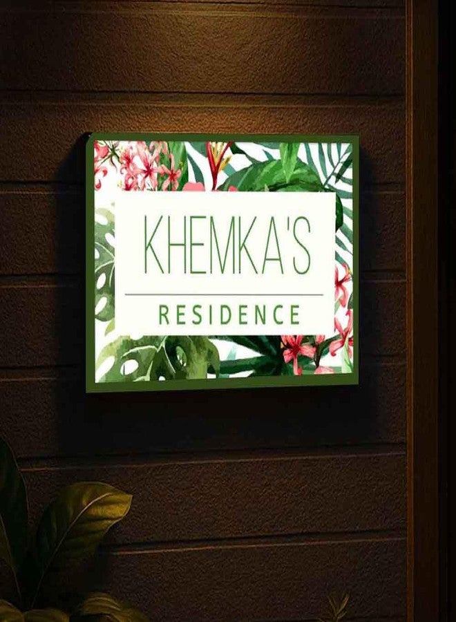 نتكيس لوحة اسم مضيئة من ناتكيس للمنزل - لوحة اسم مصممة خصيصًا مع إضاءة لمداخل المنازل والمقاهي والفنادق والفلل - Image 1